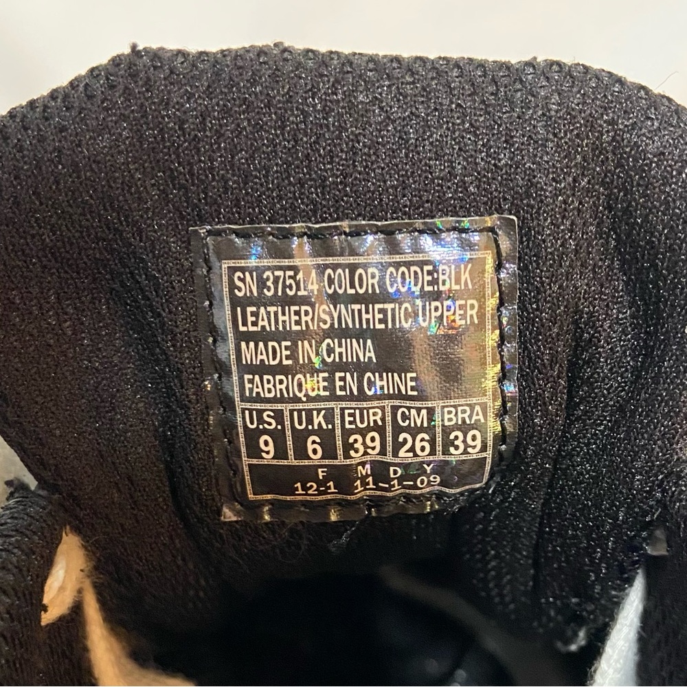 Skechers Black and White Wedge Athletic Shoes - Picture 7 of 7